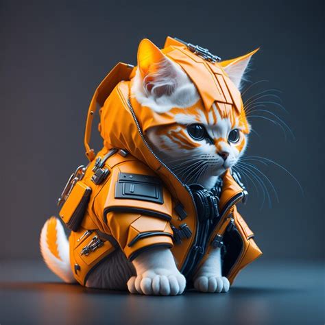 Premium AI Image A Toy Cat Wearing A Jacket