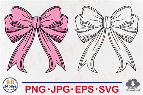 Coquette Bow Svg Pink Bow Clipart Png Graphic By Bb Art Designs