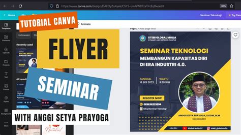 Cara Mudah Design Fliyer Pamflet Seminar Webinar Tutorial Canva