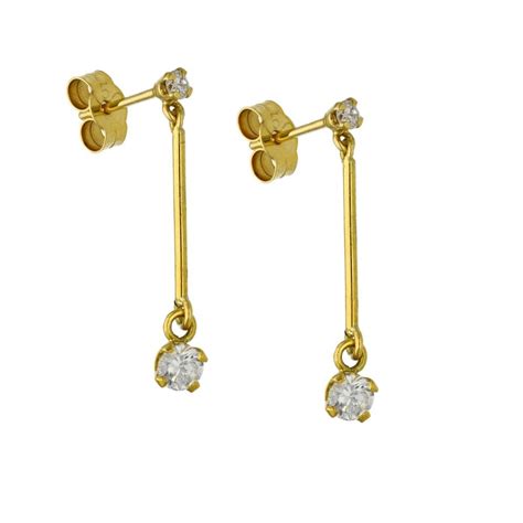 18ct Yellow Gold Diamond Drop Earrings 046ct Miltons Diamonds