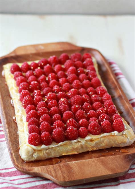 Fresh Raspberry Cream Cheese Puff Pastry Tart