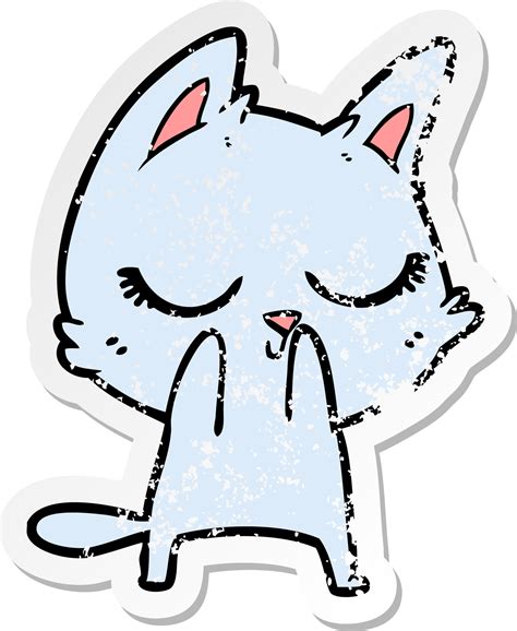 Pegatina Angustiada De Un Gato De Dibujos Animados Tranquilo 40081678 Png