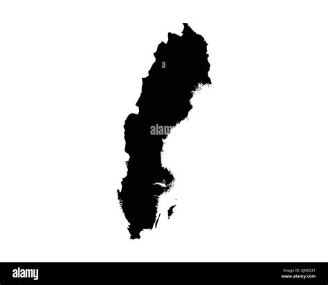 Sweden Map. Swedish Country Map. Black and White Swede National Nation ...