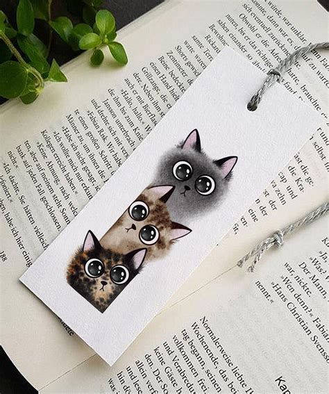 Cat Bookmark, Printable Bookmark, Cat Lover Gift, Watercolor Cat Painting, Watercolor Printable ...