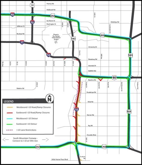 Interstate 10 Closed In Both Directions Between Us 60 And Loop 202