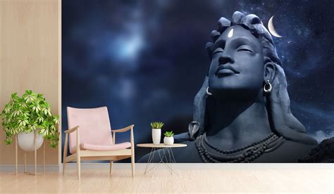 3D Adiyogi Shiv Sculpture Coimbatore Wallpaper for Wall - Magic Decor