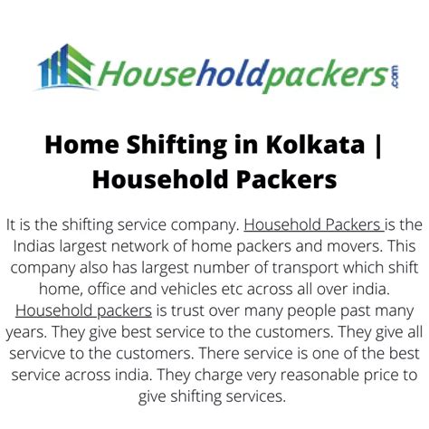 Ppt Home Shifting In Kolkata Household Packers Powerpoint