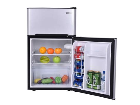 Costway Refrigerator Small Freezer Cooler Fridge Compact 32 Cu Ft Unit Gray Stacksocial