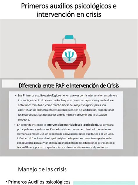 Primeros Auxilios Psicológicos E Intervención En Crisis Pdf Terapia