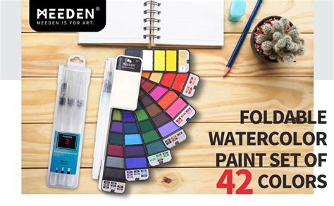 MEEDEN Kit De Peinture Aquarelle De Voyage Portable 42 Couleurs