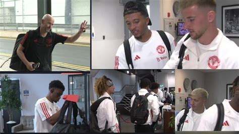 Video Man United Players Arriving For Norway Trip Mason Mount