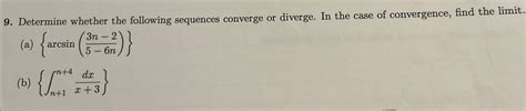 Solved Determine Whether The Following Sequences Converge Or Chegg