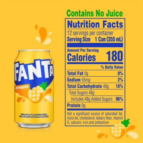 Fanta Pineapple Soda Pop Fruit Flavored Soft Drink Ct Fl Oz