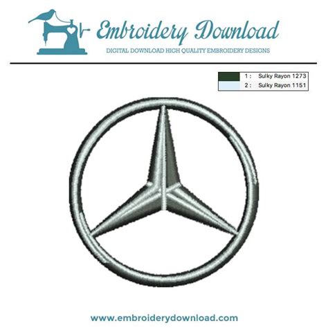 Mercedes Benz Logo 5 Embroidery Design Download - EmbroideryDownload