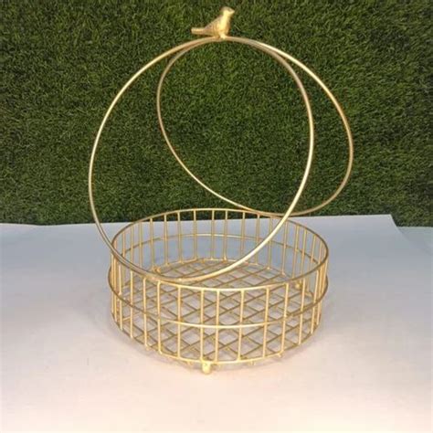 Iron Golden Metal Wire Gift Baskets Size Dimension Cm Dia At Rs