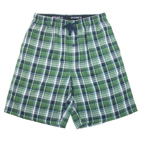 New Hanes Mens Cotton Madras Drawstring Sleep Pajama Shorts Ebay