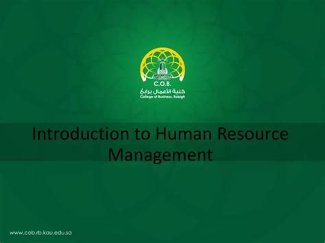 Ppt Introduction To Human Resource Management Powerpoint Presentation