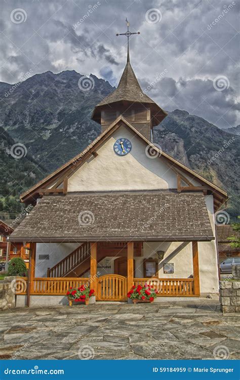 Magnificent Church in Switzerland Stock Image - Image of cross ...