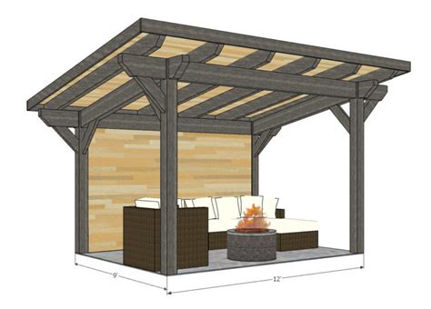 12x9 Sloped PergolaAngle Frame66 Front Side Ontario Outdoor