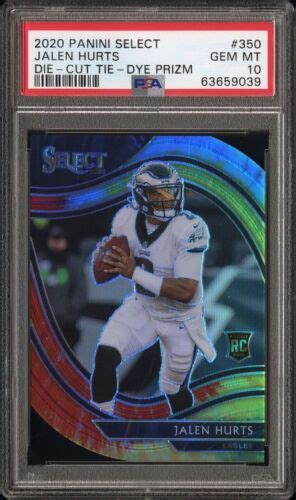 2020 Panini Select JALEN HURTS Tie Dye Prizm 25 Rookie RC PSA 10 Gem