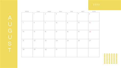 August 2023 Calendar - Template Free Download | Speedy Template