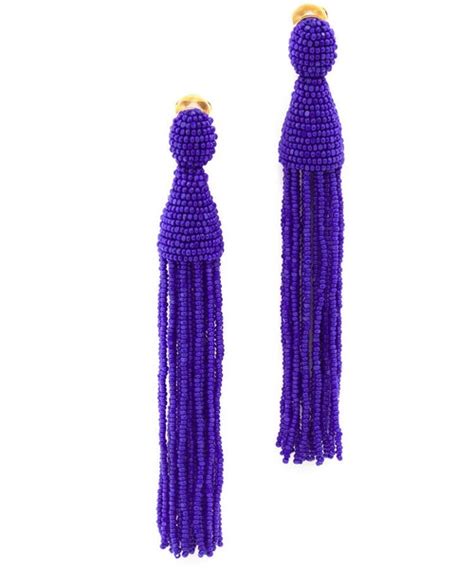 Oscar De La Renta Oscar De La Renta Long Beaded Tassel Clip