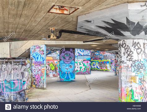 Hdr Image Of Graffiti At Skate Park South Bank London In London