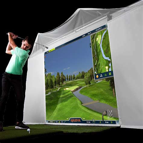 Optishot Golf In A Box 5 Golf Simulator Includes Projector Pro Enclosure Retractable Impact