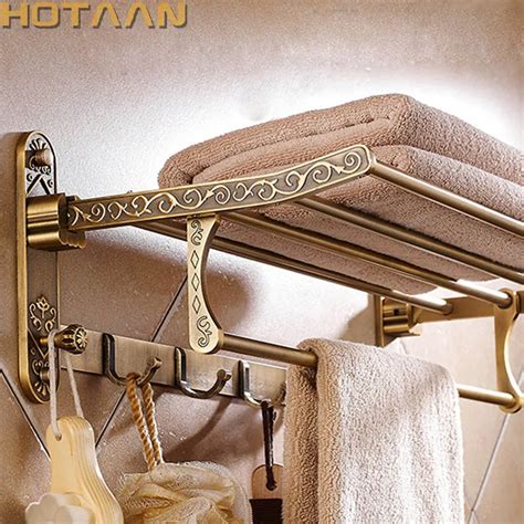 Купить алюминий складной античная латунь для ванной полотенца стойки ...