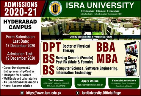 Isra University, Karachi addmissions 2024