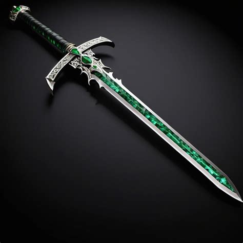 Claymore Sword Made From Green Emerald Black Backg