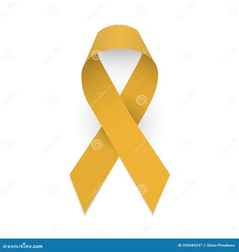 Gold Ribbon Childhood Cancer Awareness Symbol. Isolate Vector Object Stock Vector - Illustration ...