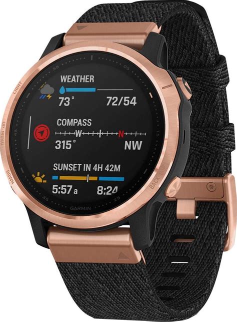 Garmin Fenix 6S Sapphire 42mm Rose Gold Tone With Heathered Black