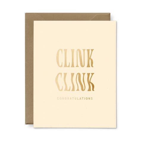 Clink Clink Congratulations Greeting Card Ruff House Print Shop