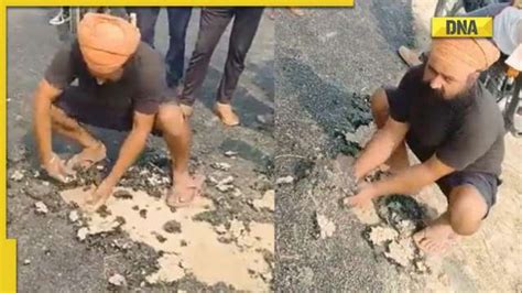 UP Man Rips Up Road Constructed For Rs 3 8 Crore To Expose Poor