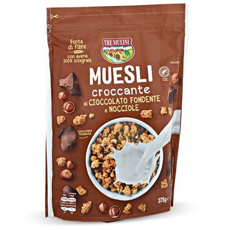 Muesli Croccante Al Cioccolato Fondente E Nocciole Tre Mulini