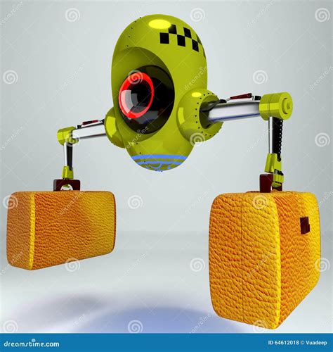 Taxi robot stock illustration. Illustration of luggage - 64612018