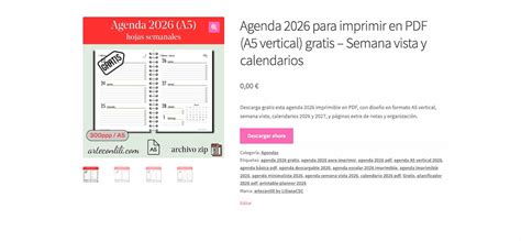 Agenda Para Imprimir Pdf Grátis - Agenda 2026 para imprimir GRATIS en PDF – Descargar A4 y A5 | ArteconLili