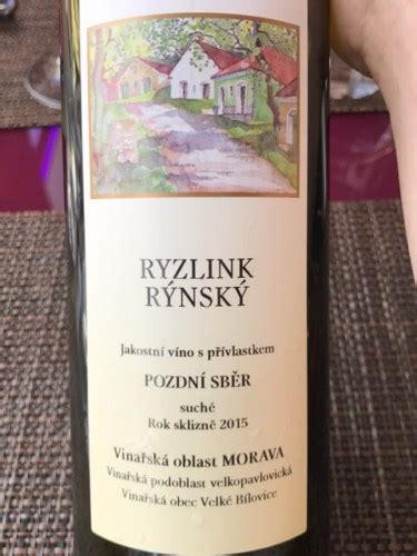 Vina Stv Franti Ek M Dl Mal Vina Ryzlink R Nsk Pozdn Sb R