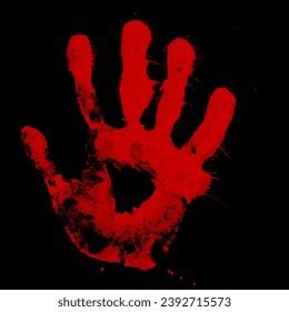 Bloody Hand Print Isolated On Black Stock Photo Shutterstock