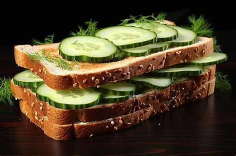 Premium Photo | Sliced pickles on a sandwich side view