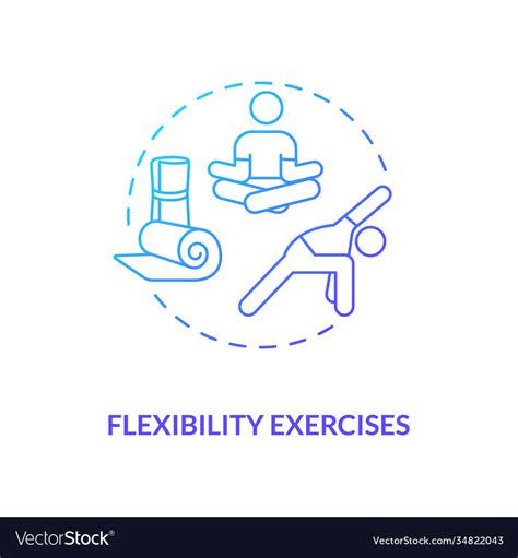 Flexibility Exercises Blue Gradient Concept Icon Vector Image