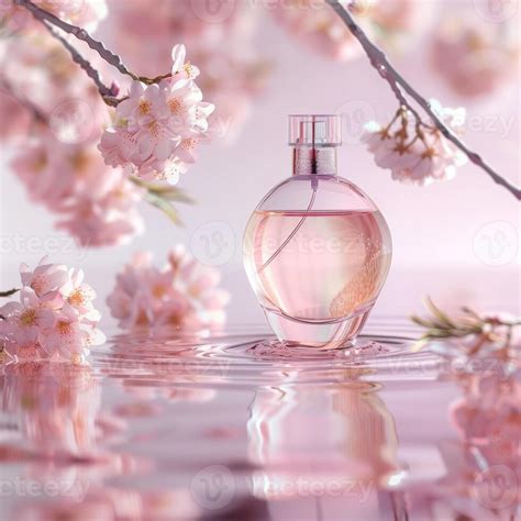 Floral perfume packaging mockup, flowers background 46969160 Stock ...