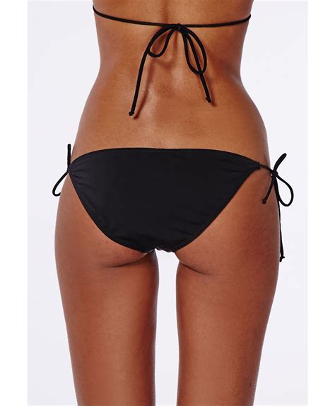 Missguided Tie Side Bikini Bottoms Black Lyst