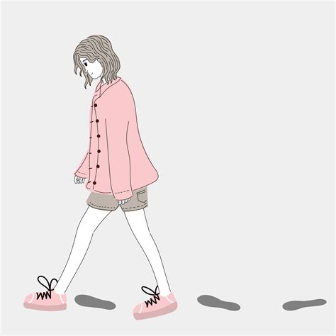 Woman Walks Outdoors 1181710 Vector Art At Vecteezy