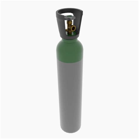 Gas Cylinders W/ On/Off Valve, Oxygen, Argon, CO2, Mixed Gas - 3D Model ...