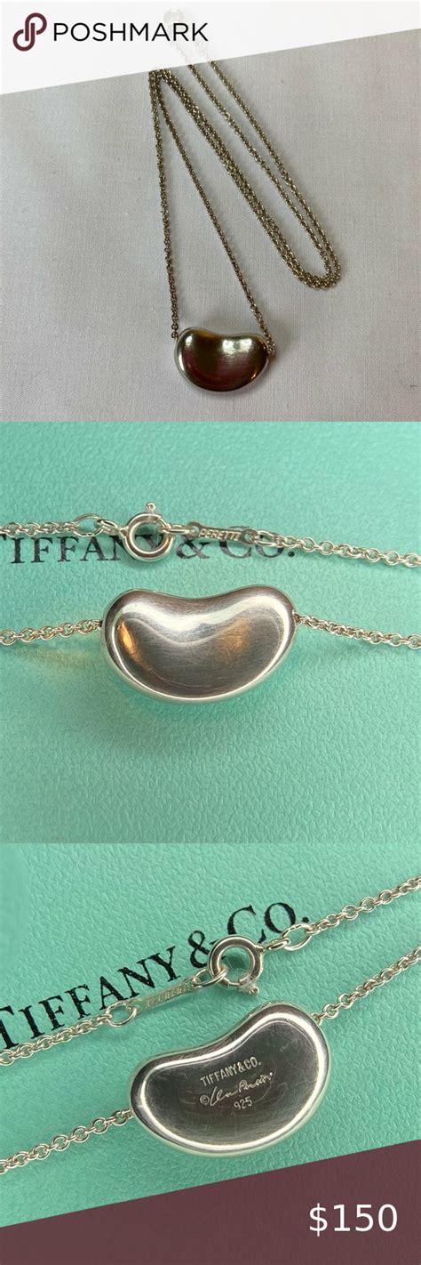 Tiffany Silver Large Bean Pendant Necklace Pendant Necklace