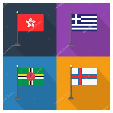 The flat design of the 4 country flags Stock Vector by ©ibrandify 93228880