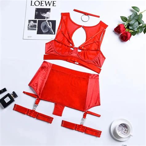 Billionm Lingerie 4 Pieces Fancy Underwear Sexy Women Uncensored