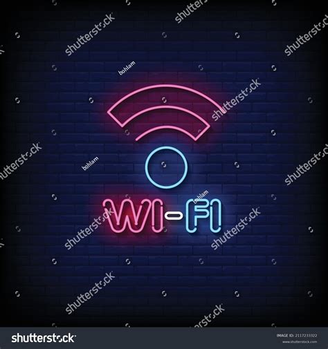 Wifi Neon Signs Style Text Vector Stock Vector Royalty Free